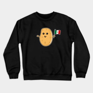 Potato With A Mexican Flag Crewneck Sweatshirt